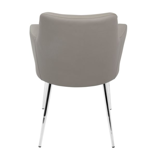 Andrew Grey Faux Leather Contemporary Dining Chairs Set of 2 9
