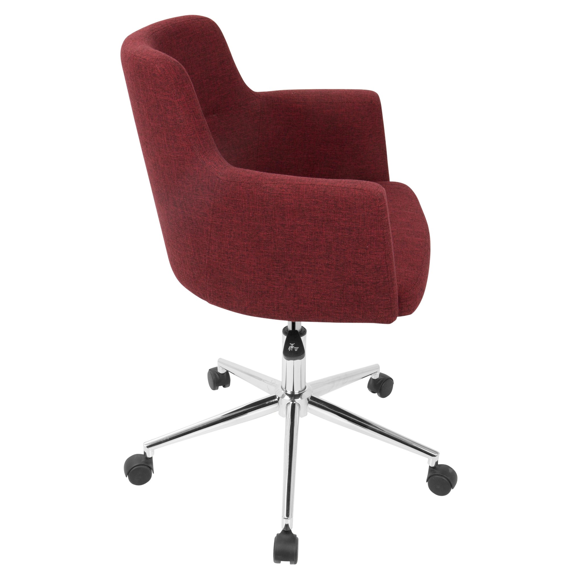 Andrew Red Contemporary Adjustable Fabric Office Chair 3 Andrew Red Contemporary Adjustable Fabric Office Chair - Image 3