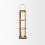 Andy I Large Natural Wood Cylindrical Lantern