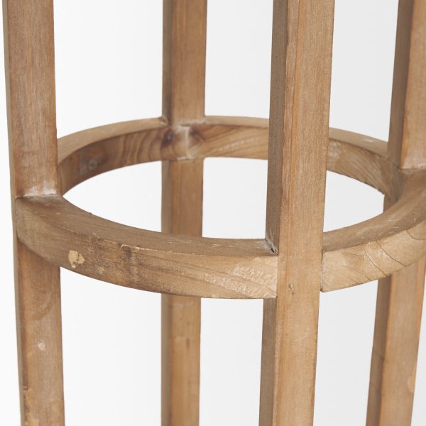 Andy I Large Natural Wood Cylindrical Lantern 7