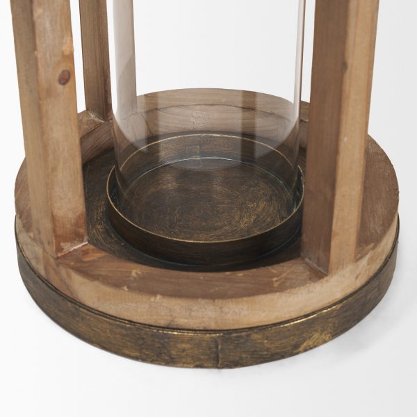 Andy I Large Natural Wood Cylindrical Lantern 8