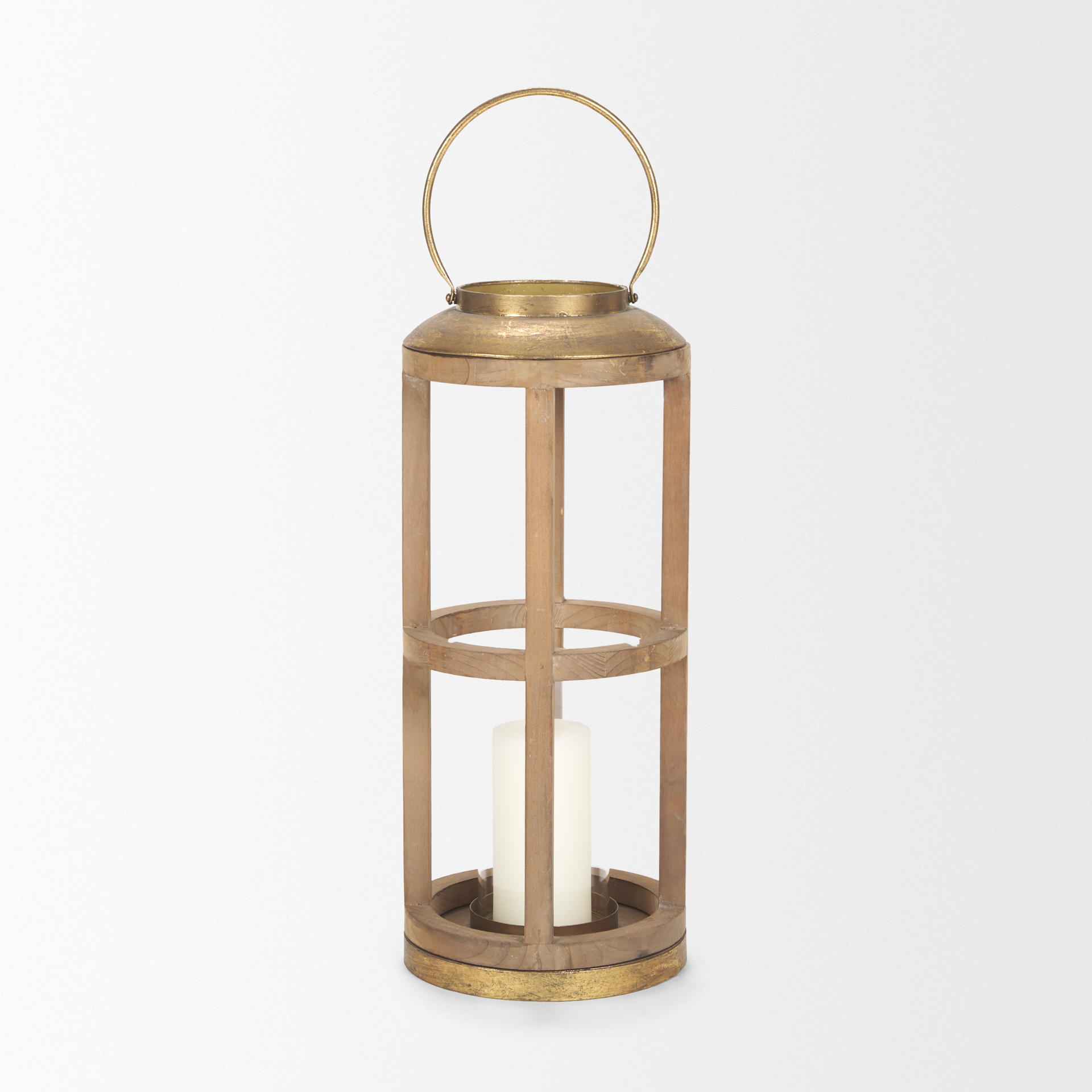 Andy II Small Natural Wood Cylindrical Lantern 3 Andy II Small Natural Wood Cylindrical Lantern - Image 3