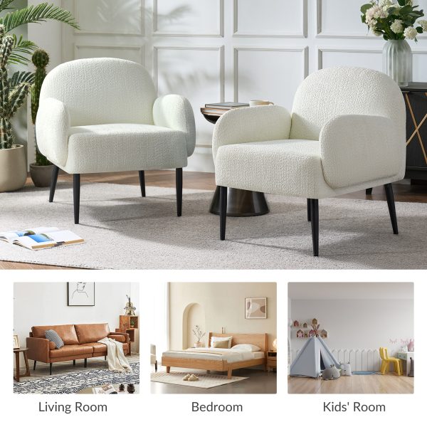 Andy Ivory Loop Yarn Modern Accent Chair 2