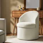 Angela Ivory Velvet Modern Storage Dining Chair