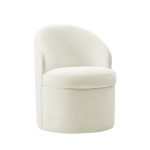 Angela Ivory Velvet Modern Storage Dining Chair