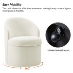 Angela Ivory Velvet Modern Storage Dining Chair