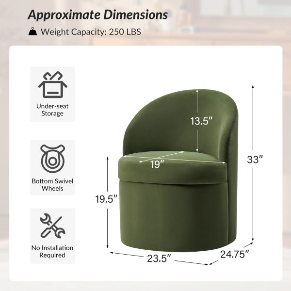 Angela Moss Velvet Dining Chair with Hidden Storage 2