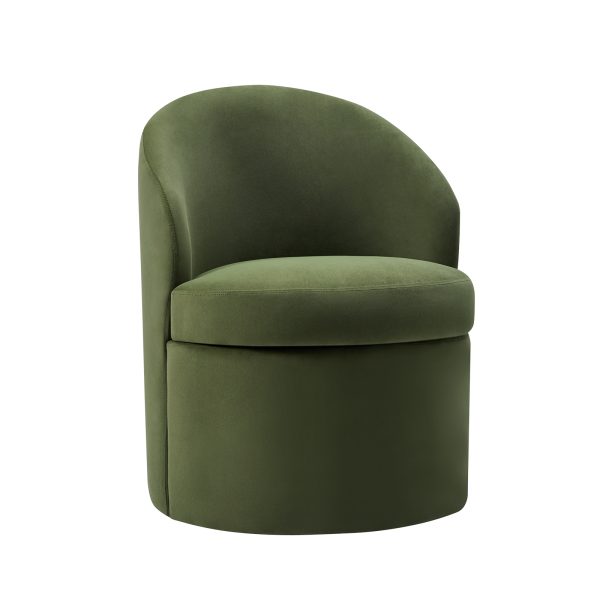 Angela Moss Velvet Dining Chair with Hidden Storage