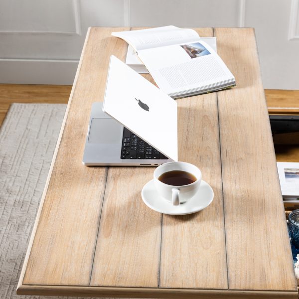 Angelica Acorn Lift Top Farmhouse Coffee Table with Storage 2