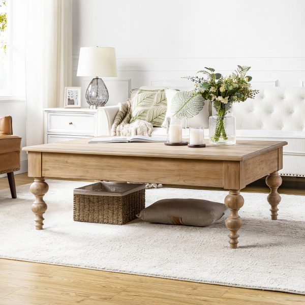 Angelica Acorn Lift Top Farmhouse Coffee Table with Storage
