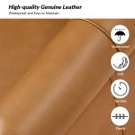 Anthony Camel Genuine Leather Wingback Accent Armchair 8 Anthony Camel Genuine Leather Wingback Accent Armchair