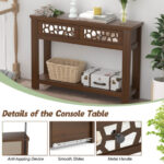 Mirrored Console Table with Drawers and Open Storage Shelf
