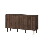 Antiope Black Rattan Door 56-Inch Modern Farmhouse Sideboard