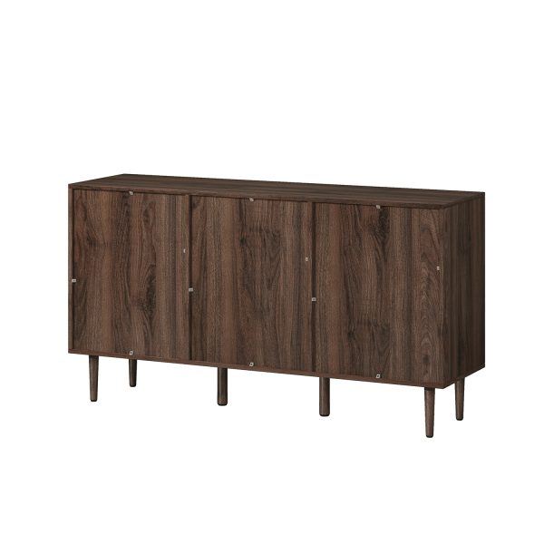 Antiope Black Rattan Door 56 Inch Modern Farmhouse Sideboard 3