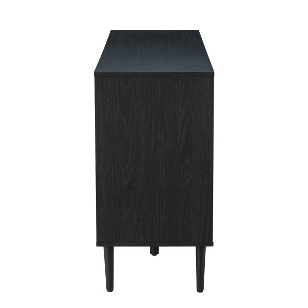 Antiope Black Rattan Door 56 Inch Sideboard 2