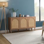 Antiope Black Rattan Door 56-Inch Storage Sideboard 6 Antiope Black Rattan Door 56-Inch Storage Sideboard