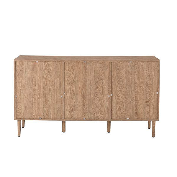 Antiope Black Rattan Door 56 Inch Storage Sideboard 4