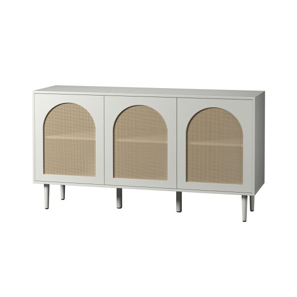 Antiope Black Rattan Door Modern Farmhouse Sideboard 1