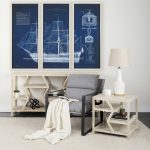 Antique Ship Blueprint IV by Vision Studio Hand Embelished Framed Art Print Matted under Glass