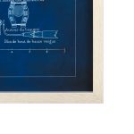 Antique Ship Blueprint IV by Vision Studio Hand Embelished Framed Art Print Matted under Glass