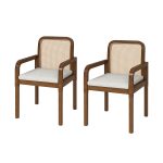Antoine Acorn Rattan Linen Dining Chairs