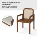 Antoine Acorn Rattan Linen Dining Chairs