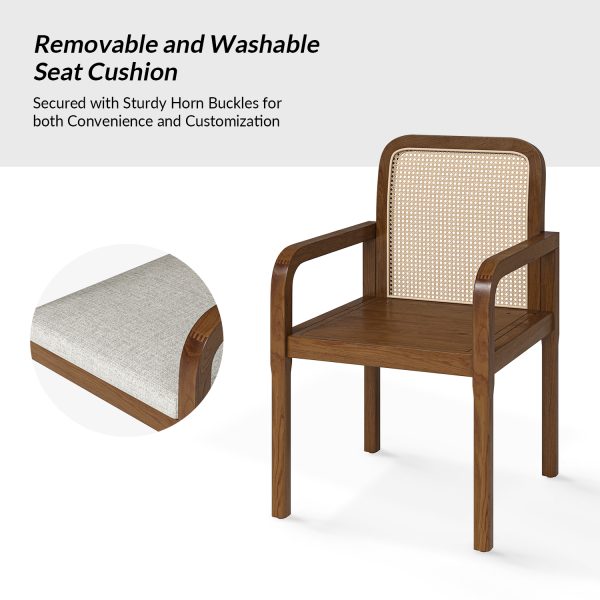 Antoine Acorn Rattan Linen Dining Chairs 3