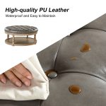Antonia Grey Vegan Leather Tufted Round Storage Cocktail Ottoman