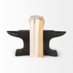 Anvilia (Set of 2) 12L x 4W Black With Gold Accents Anvil Shaped Bookends