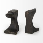 Anvilia (Set of 2) 12L x 4W Black With Gold Accents Anvil Shaped Bookends
