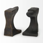 Anvilia (Set of 2) 12L x 4W Black With Gold Accents Anvil Shaped Bookends