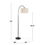 April Contemporary Oil Bronze Floor Lamp with Linen Shade