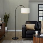 April Contemporary Oil Bronze Floor Lamp with Linen Shade
