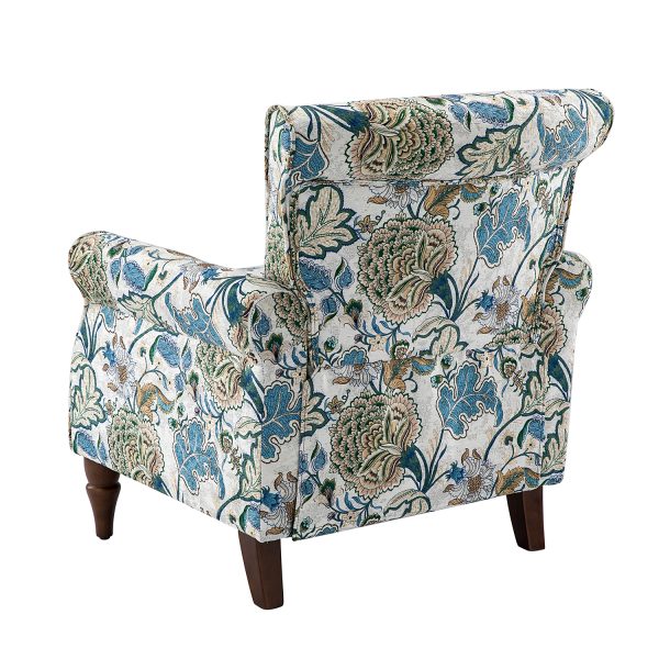 Araceli Green Nailhead Trim Rolled Arm Accent Chair 2