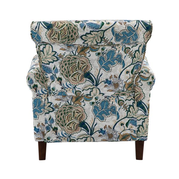 Araceli Green Nailhead Trim Rolled Arm Accent Chair 3