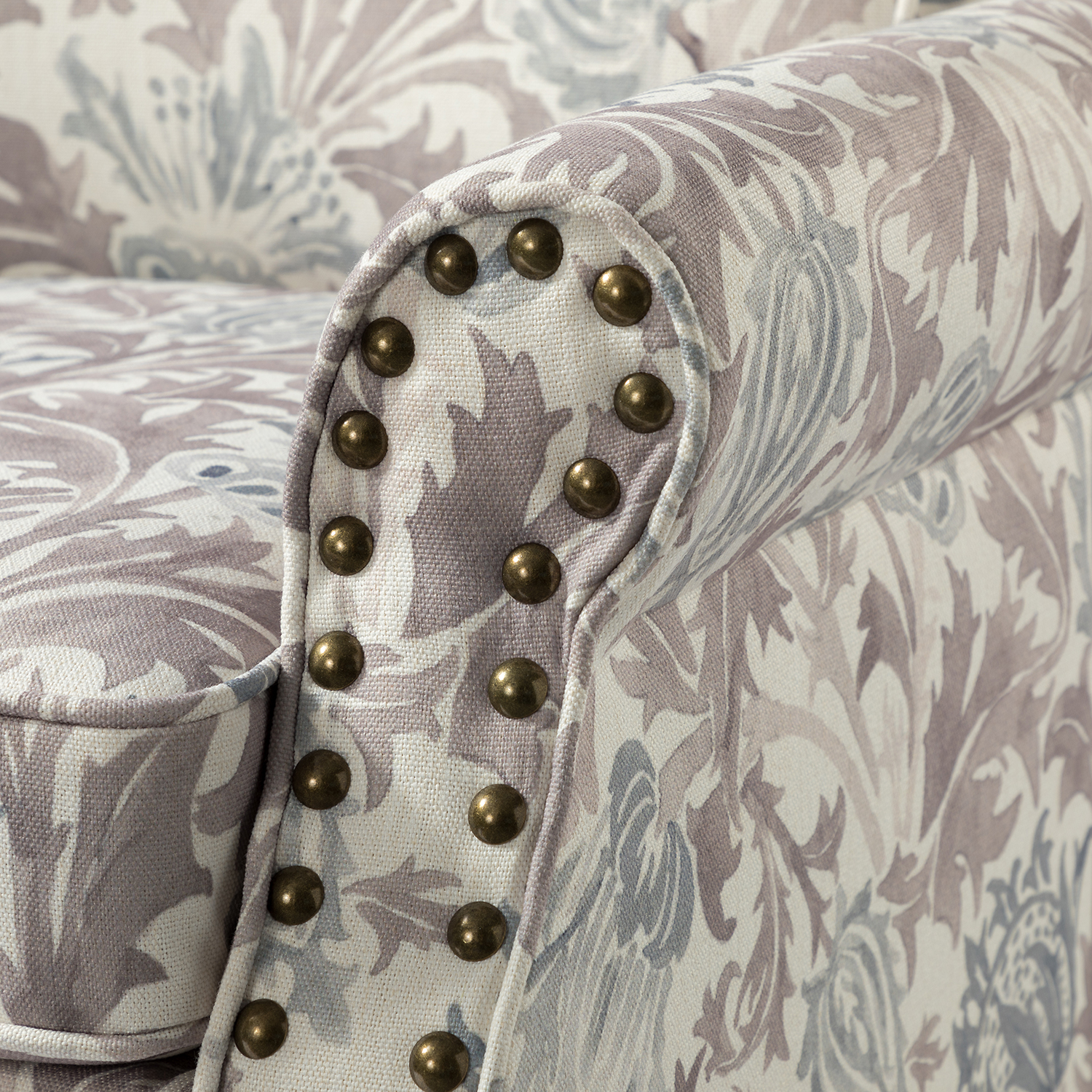 Araceli Grey Nailhead Trim Rolled Arm Accent Chair 5 Araceli Grey Nailhead Trim Rolled Arm Accent Chair - Image 5