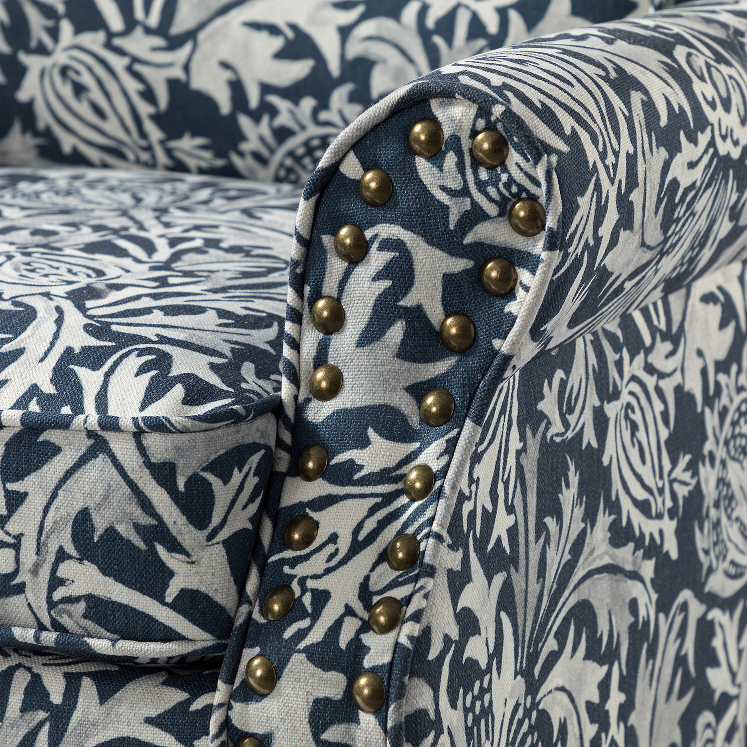 Araceli Navy Velvet Nailhead Trim Rolled Arm Accent Chair 5 Araceli Navy Velvet Nailhead Trim Rolled Arm Accent Chair - Image 5