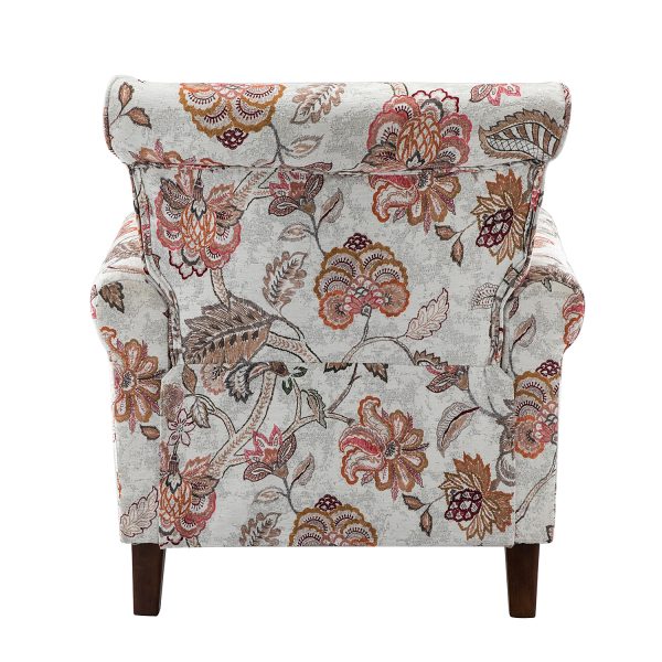 Araceli Pink Velvet Nailhead Trim Rolled Arm Accent Chair 3