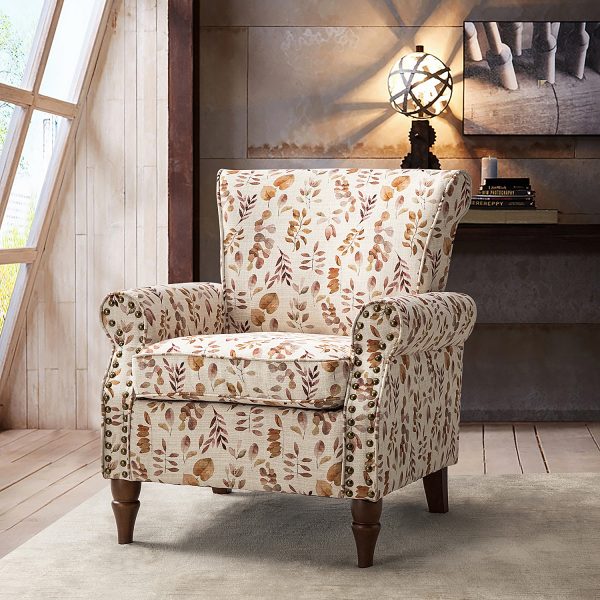 Araceli Yellow Velvet Nailhead Trim Rolled Arm Accent Chair