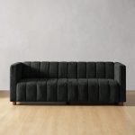 Aragon Black Boucle Piano Key-Striped Modern Sofa 7 Aragon Black Boucle Piano Key-Striped Modern Sofa