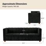 Aragon Black Boucle Piano Key-Striped Modern Sofa 10 Aragon Black Boucle Piano Key-Striped Modern Sofa