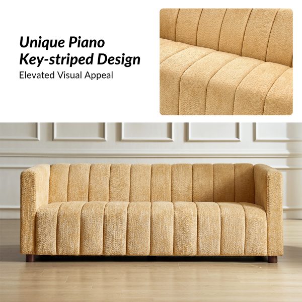 Aragon Boucle Piano Key Striped Modern Sofa 2