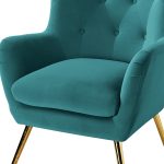 Arama Blue Velvet Wingback Glam Accent Chair