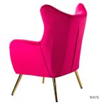 Arama Fushia Velvet Wingback Glam Accent Chair 8 Arama Fushia Velvet Wingback Glam Accent Chair
