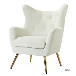 Arama Ivory Velvet Wingback Glam Accent Chair 7 Arama Ivory Velvet Wingback Glam Accent Chair