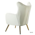 Arama Ivory Velvet Wingback Glam Accent Chair 8 Arama Ivory Velvet Wingback Glam Accent Chair