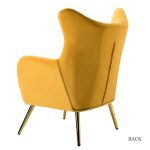 Arama Mustard Velvet Wingback Glam Accent Chair