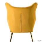 Arama Mustard Velvet Wingback Glam Accent Chair