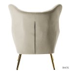 Arama Tan Velvet Wingback Glam Accent Chair 9 Arama Tan Velvet Wingback Glam Accent Chair