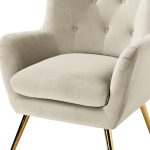 Arama Tan Velvet Wingback Glam Accent Chair 10 Arama Tan Velvet Wingback Glam Accent Chair